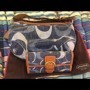Coach a bag and wallet bundle